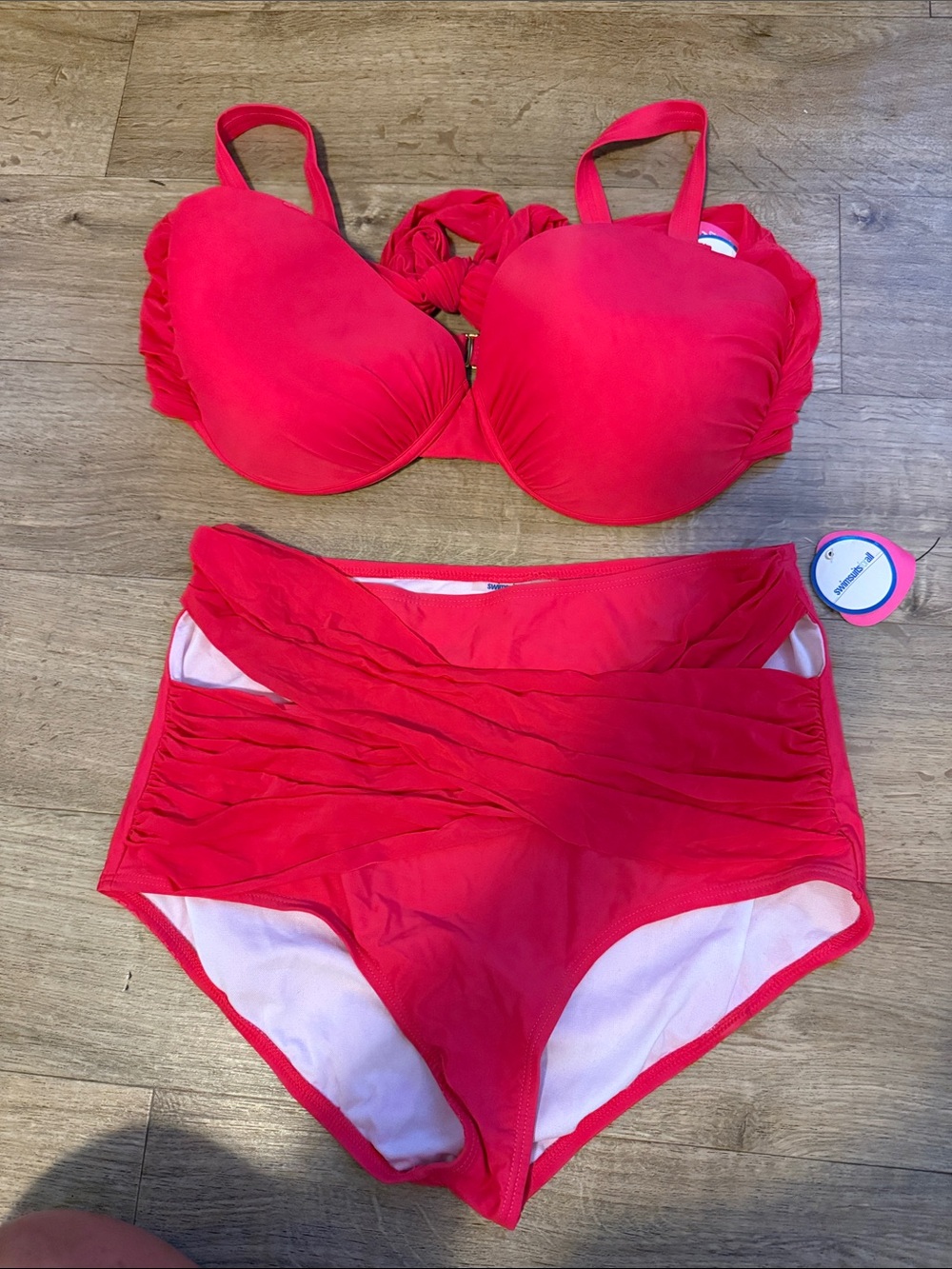 Swimsuits For All pink  High-Waist Underwire Bikini Set